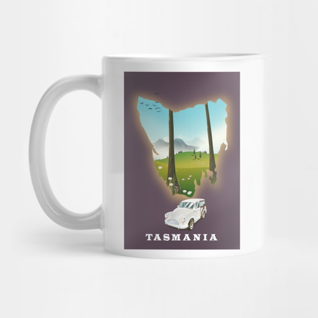 Tasmania Map travel poster by nickemporium1